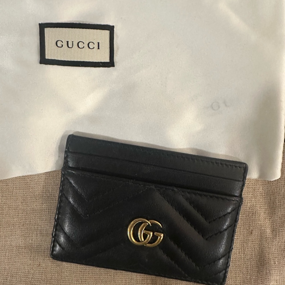 Gucci Black marmont card holder